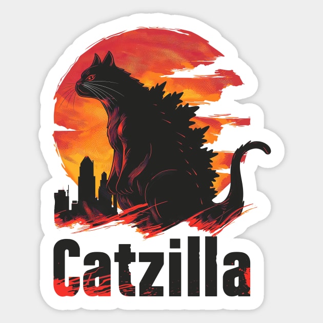 Catzilla Sticker by Wintrly